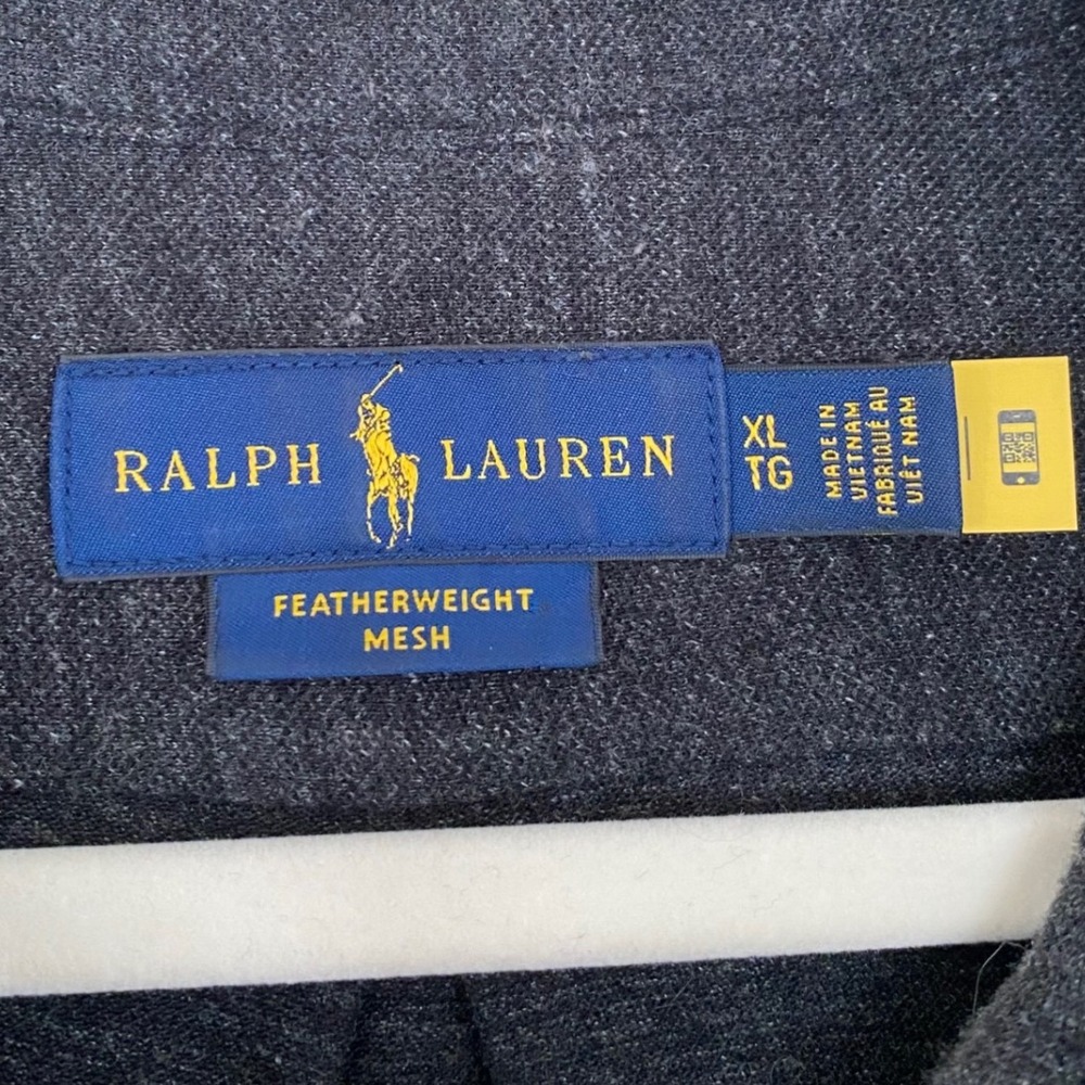 Ralph Lauren Men's Charcoal Gray Featherweight Mesh Button Down‎ Size XL - Picture 4 of 7